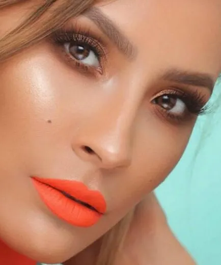Orange Lip Makeup-Mediterranean Beauty